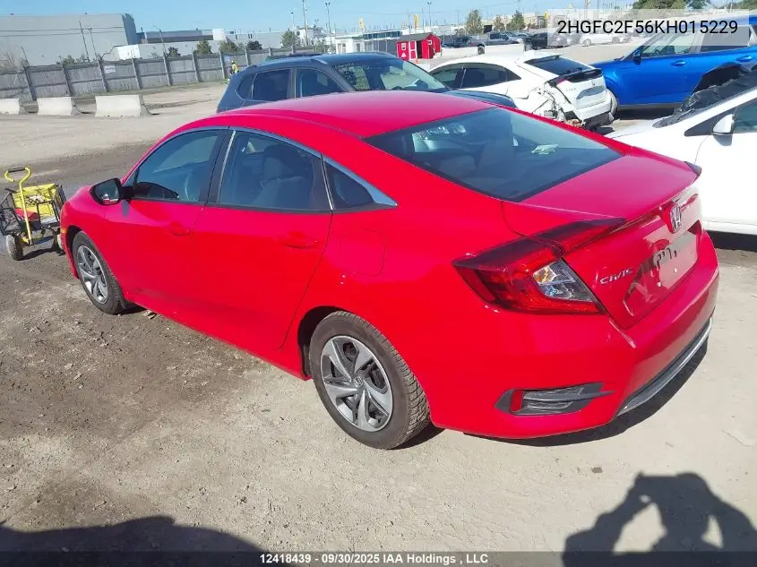 2HGFC2F56KH015229 2019 Honda Civic Lx