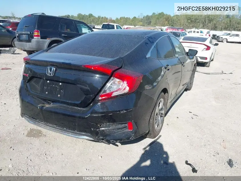 2HGFC2E58KH029215 2019 Honda Civic Lx