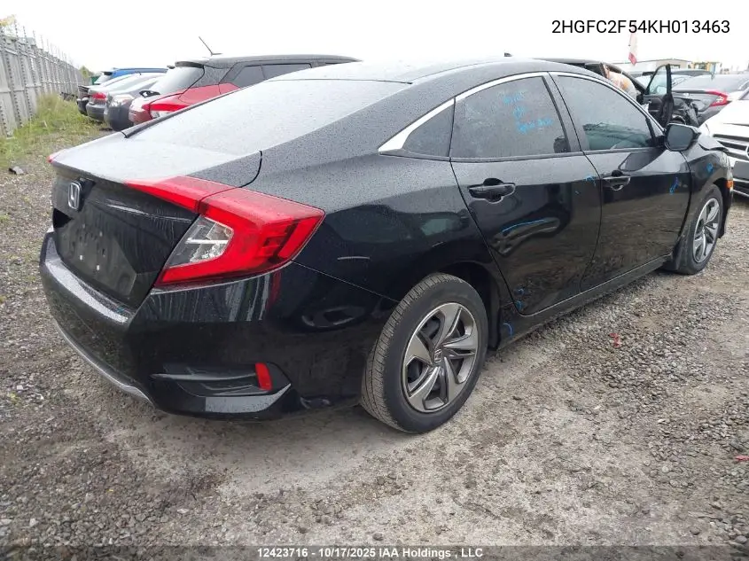 2HGFC2F54KH013463 2019 Honda Civic