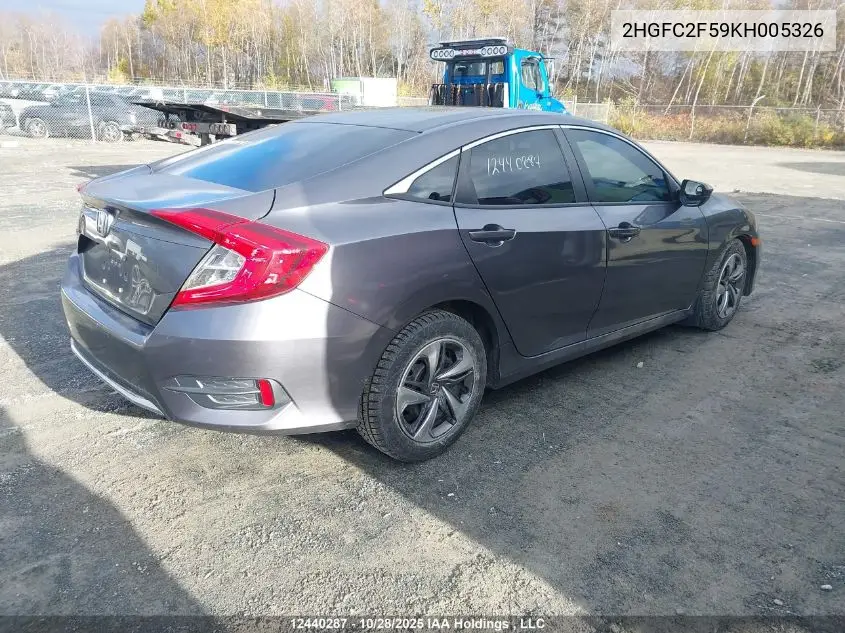 2HGFC2F59KH005326 2019 Honda Civic Lx