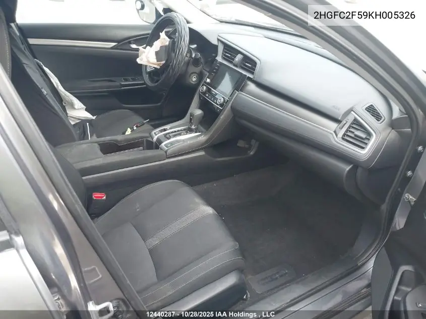 2HGFC2F59KH005326 2019 Honda Civic Lx