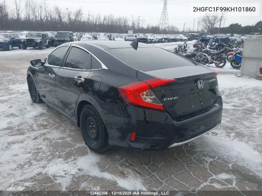 2HGFC1F99KH101860 2019 Honda Civic Touring