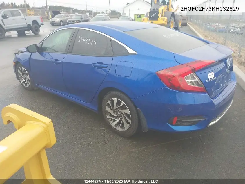 2HGFC2F73KH032829 2019 Honda Civic Ex