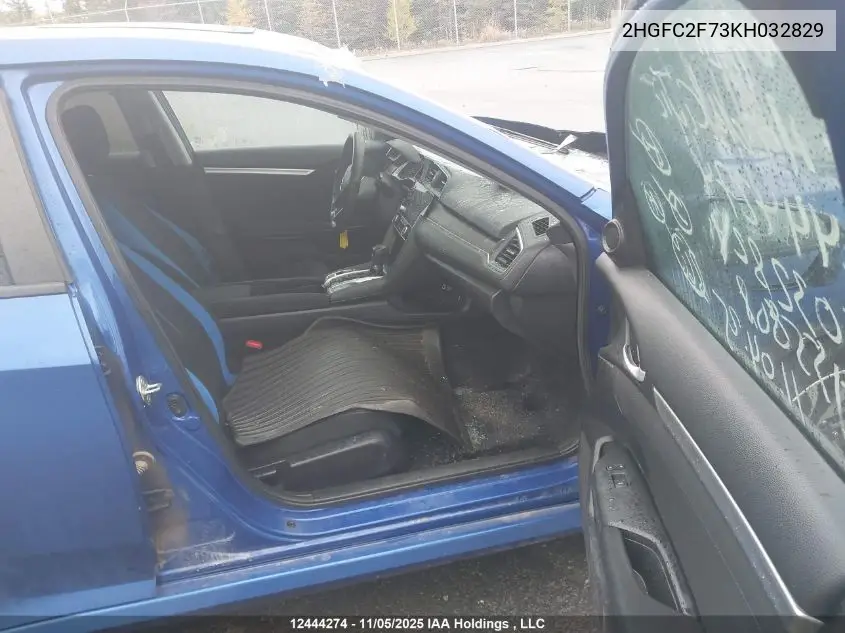 2HGFC2F73KH032829 2019 Honda Civic Ex
