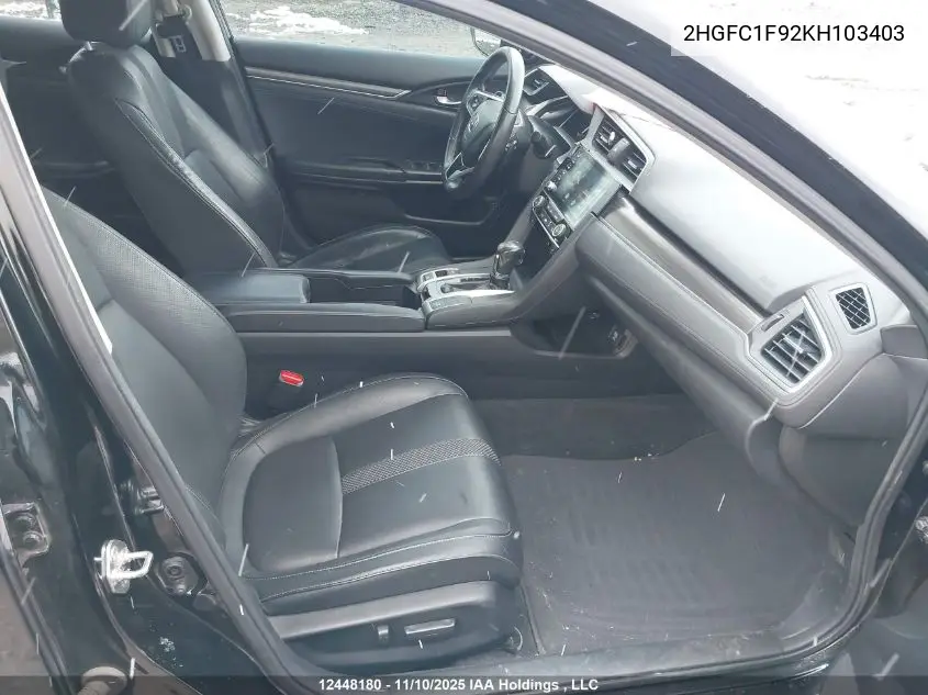 2HGFC1F92KH103403 2019 Honda Civic Touring