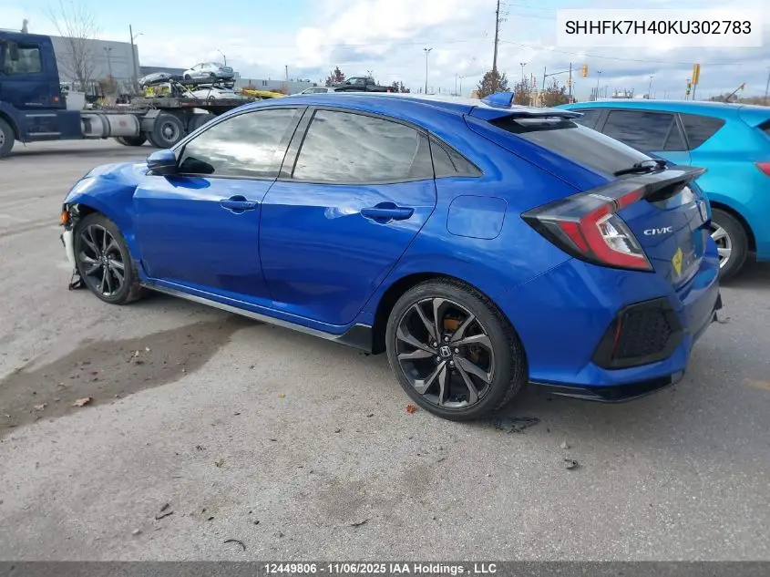 SHHFK7H40KU302783 2019 Honda Civic Sport