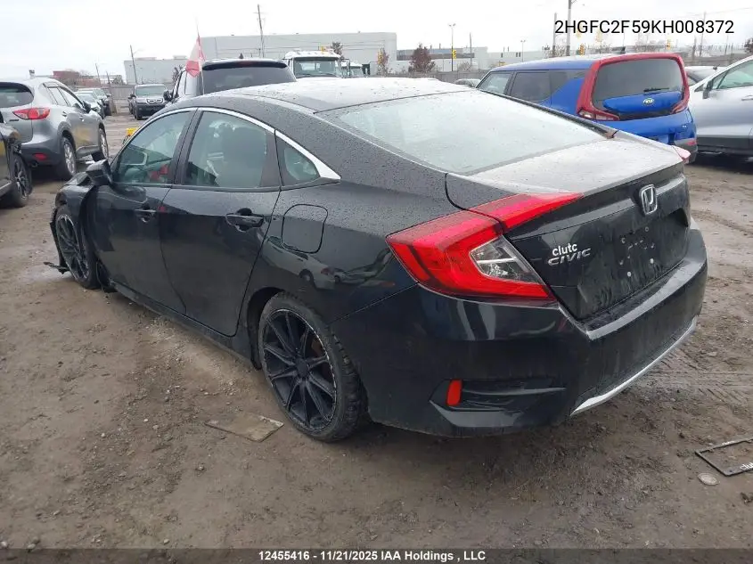 2HGFC2F59KH008372 2019 Honda Civic Lx