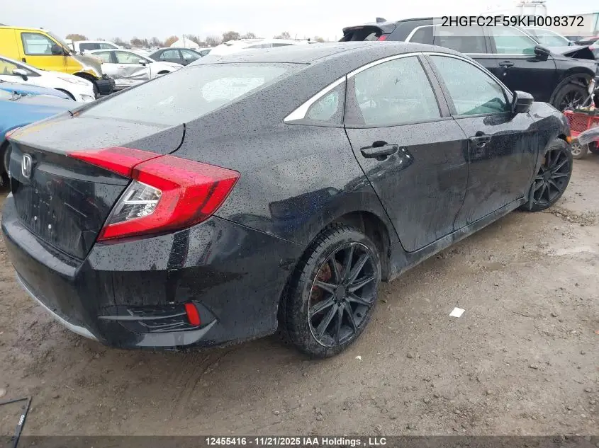 2HGFC2F59KH008372 2019 Honda Civic Lx