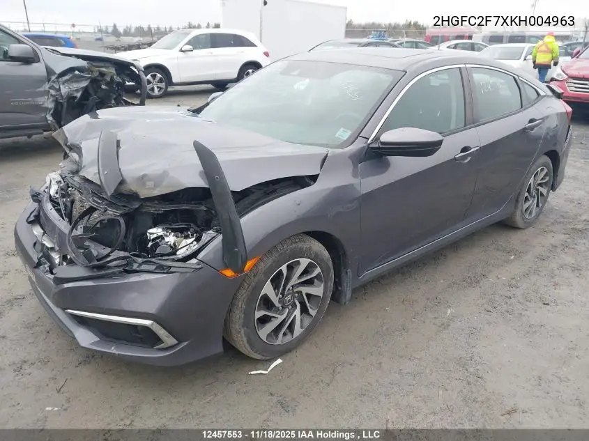 2HGFC2F7XKH004963 2019 Honda Civic Ex