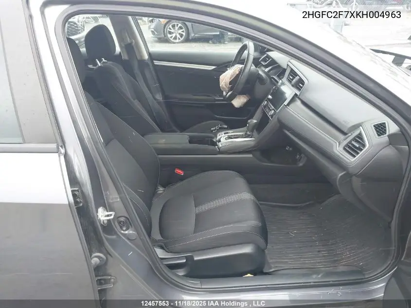 2HGFC2F7XKH004963 2019 Honda Civic Ex