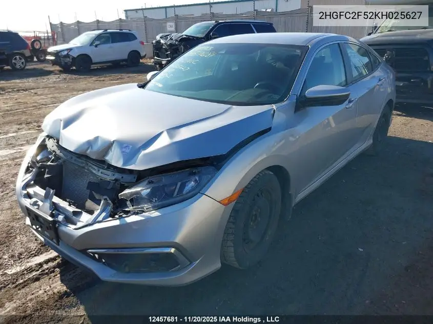 2HGFC2F52KH025627 2019 Honda Civic Lx