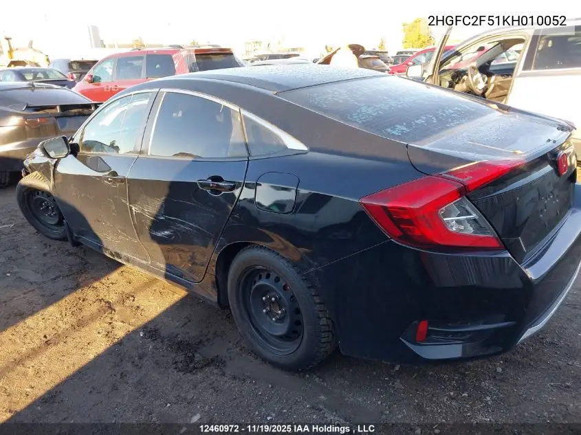 2HGFC2F51KH010052 2019 Honda Civic Lx