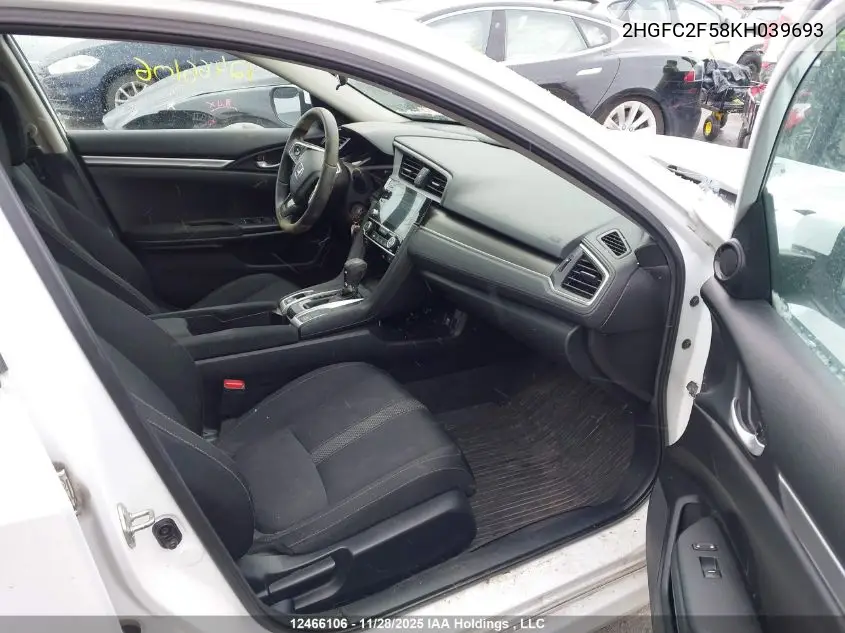 2HGFC2F58KH039693 2019 Honda Civic Lx