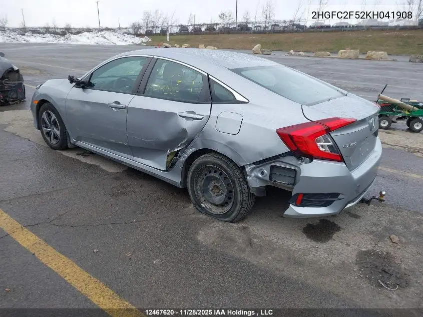 2HGFC2F52KH041908 2019 Honda Civic Lx