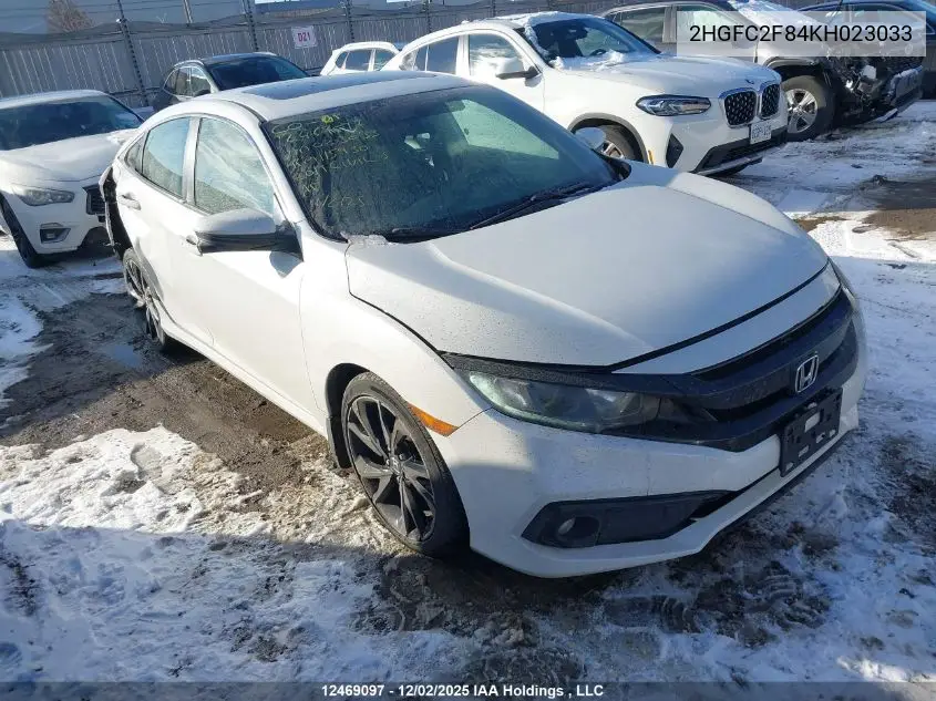 2HGFC2F84KH023033 2019 Honda Civic Sport
