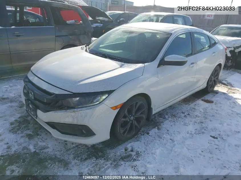 2HGFC2F84KH023033 2019 Honda Civic Sport