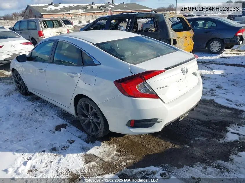 2HGFC2F84KH023033 2019 Honda Civic Sport