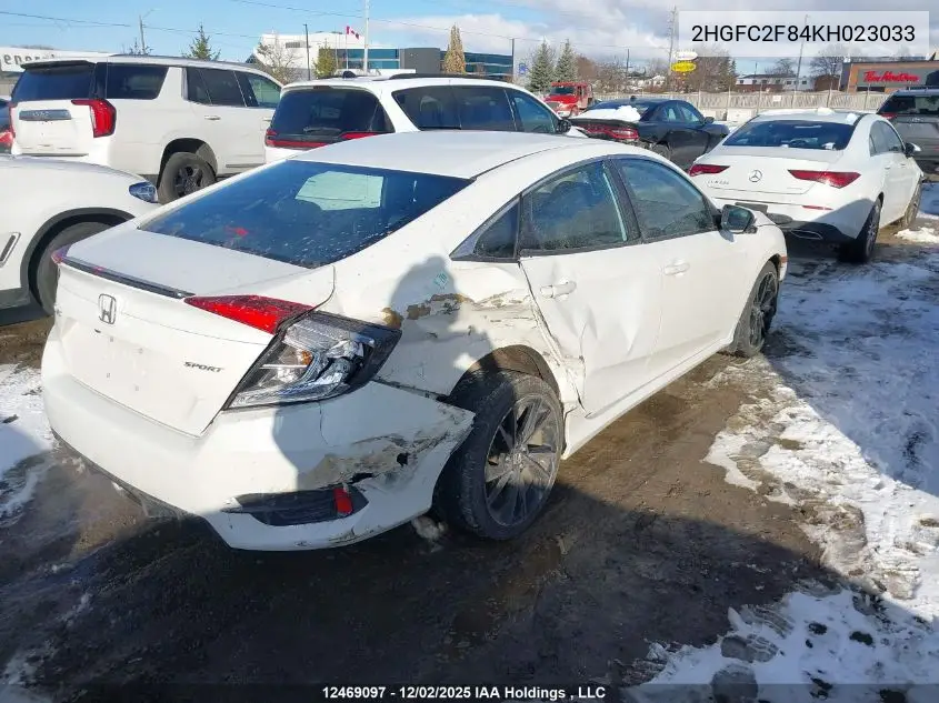 2HGFC2F84KH023033 2019 Honda Civic Sport