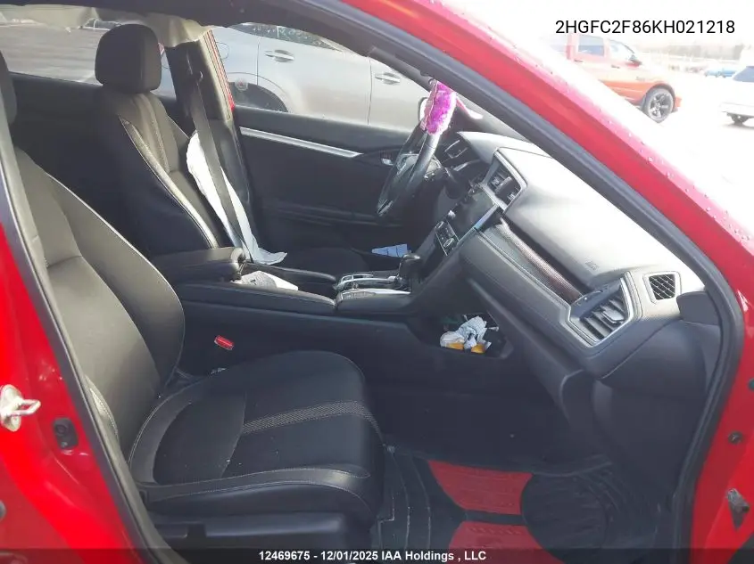 2HGFC2F86KH021218 2019 Honda Civic Sport