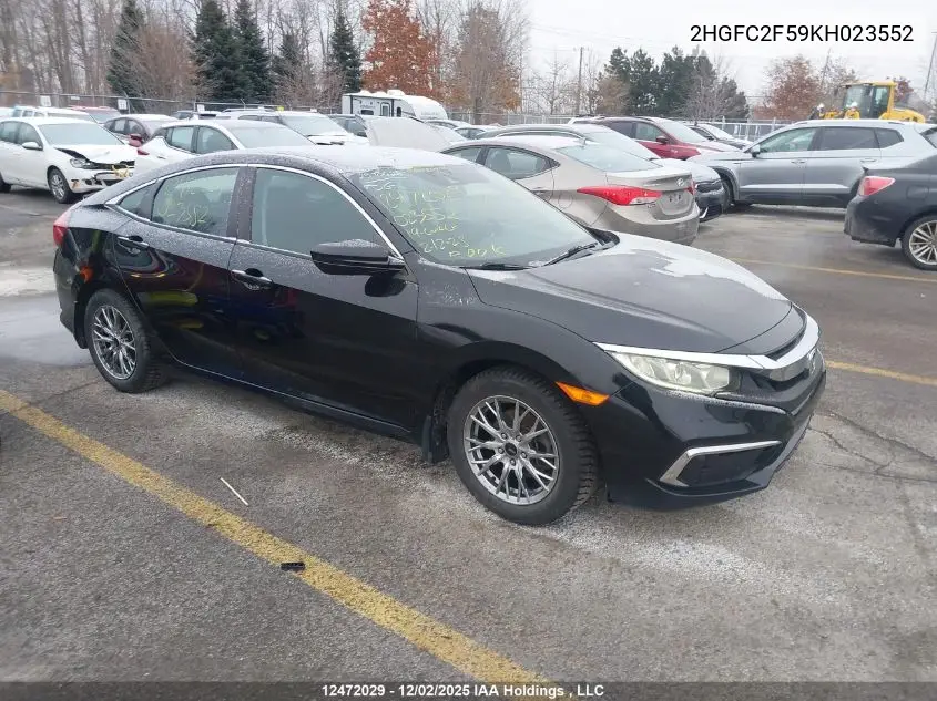 2HGFC2F59KH023552 2019 Honda Civic Lx