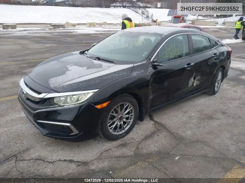 2HGFC2F59KH023552 2019 Honda Civic Lx