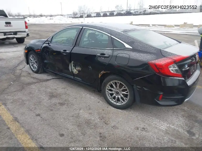 2HGFC2F59KH023552 2019 Honda Civic Lx