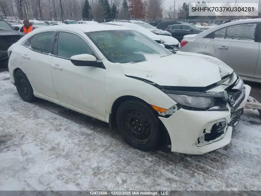 SHHFK7G37KU304281 2019 Honda Civic Lx