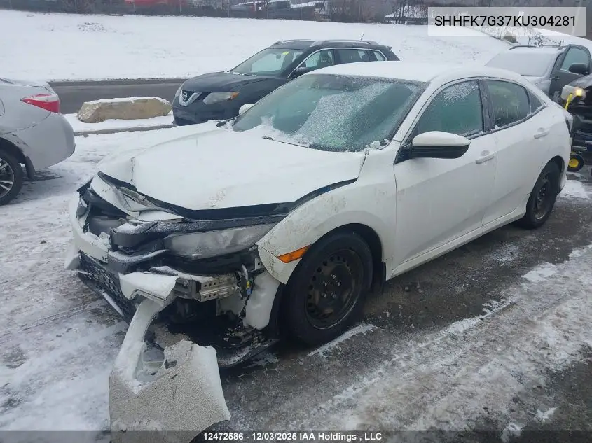 SHHFK7G37KU304281 2019 Honda Civic Lx