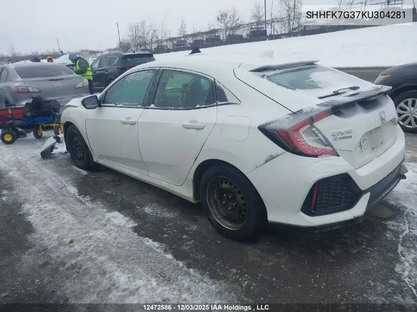 SHHFK7G37KU304281 2019 Honda Civic Lx