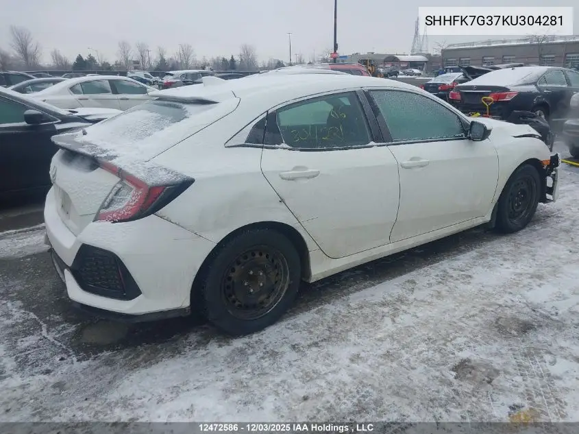 SHHFK7G37KU304281 2019 Honda Civic Lx