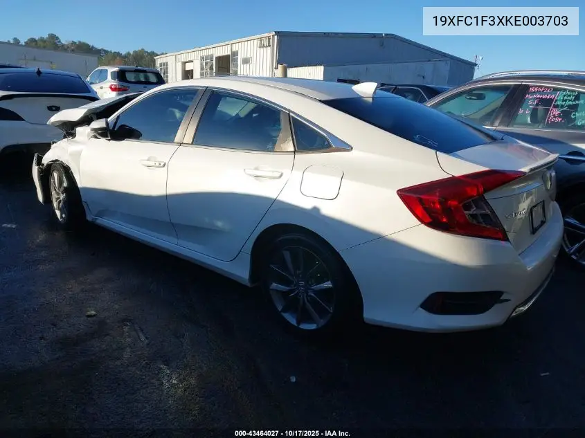 19XFC1F3XKE003703 2019 Honda Civic Ex