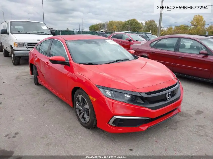 2HGFC2F69KH577294 2019 Honda Civic Lx