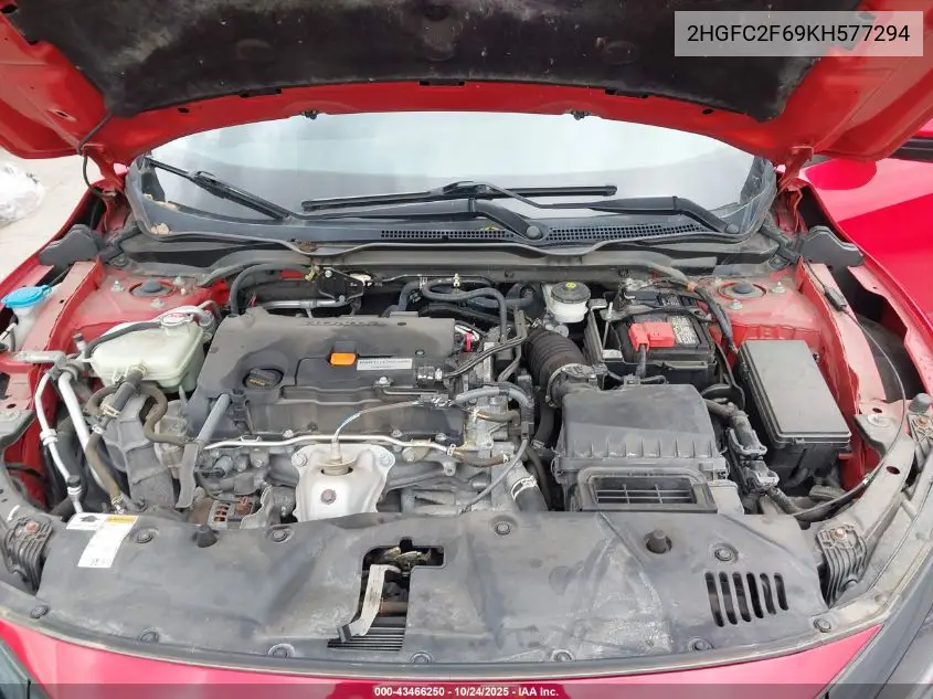 2HGFC2F69KH577294 2019 Honda Civic Lx