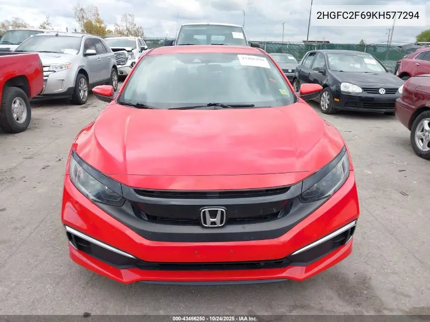 2HGFC2F69KH577294 2019 Honda Civic Lx