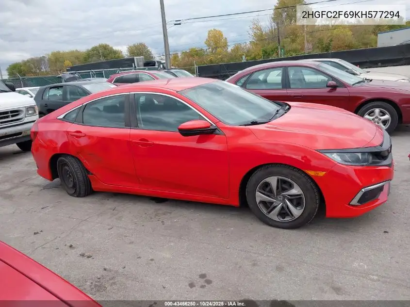 2HGFC2F69KH577294 2019 Honda Civic Lx