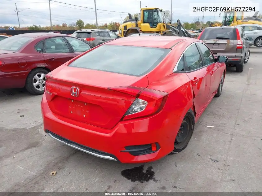 2HGFC2F69KH577294 2019 Honda Civic Lx