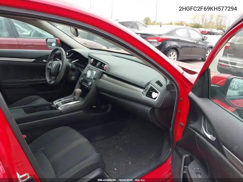 2HGFC2F69KH577294 2019 Honda Civic Lx