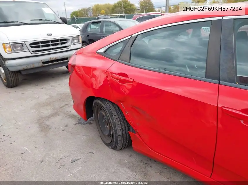 2HGFC2F69KH577294 2019 Honda Civic Lx