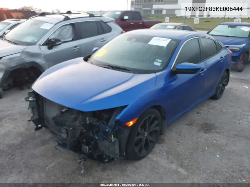 19XFC2F83KE006444 2019 Honda Civic Sport