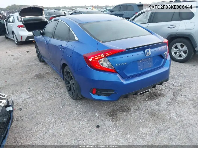 19XFC2F83KE006444 2019 Honda Civic Sport