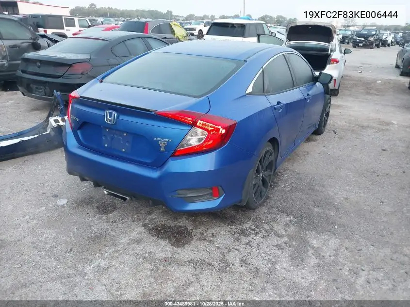 19XFC2F83KE006444 2019 Honda Civic Sport