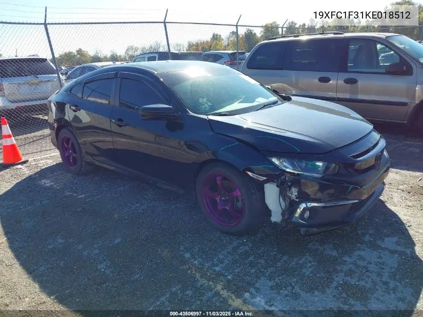 19XFC1F31KE018512 2019 Honda Civic Ex