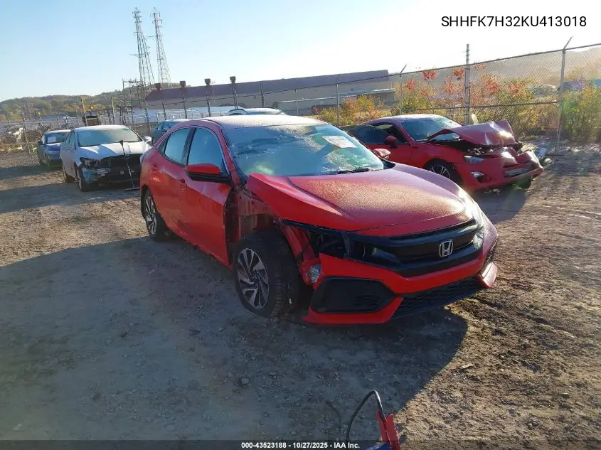 SHHFK7H32KU413018 2019 Honda Civic Lx