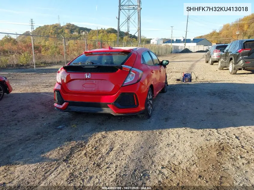 SHHFK7H32KU413018 2019 Honda Civic Lx