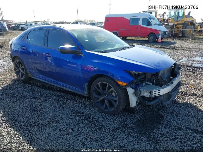 SHHFK7H49KU420766 2019 Honda Civic Sport