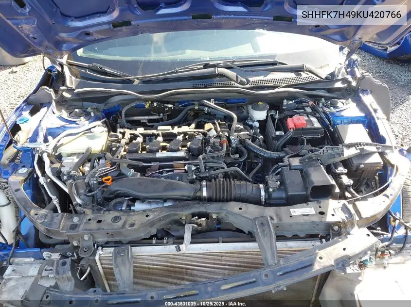 SHHFK7H49KU420766 2019 Honda Civic Sport