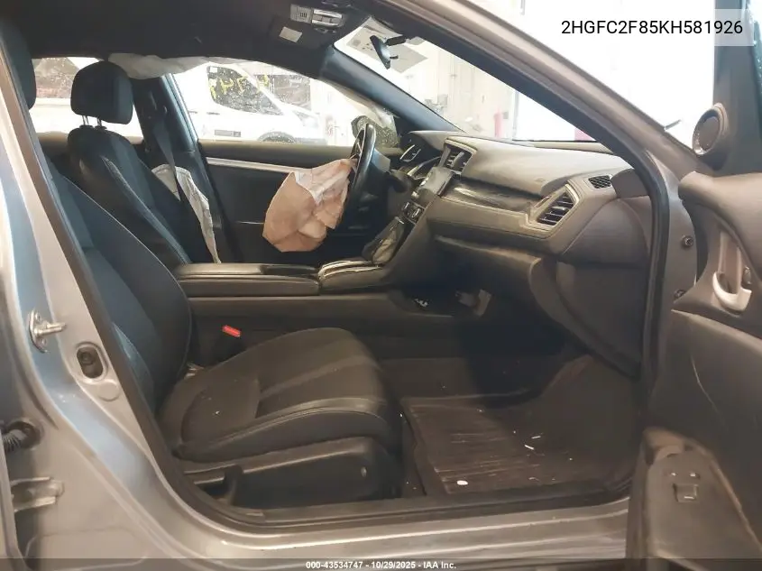 2HGFC2F85KH581926 2019 Honda Civic Sport