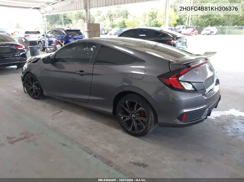 2HGFC4B81KH306376 2019 Honda Civic Sport