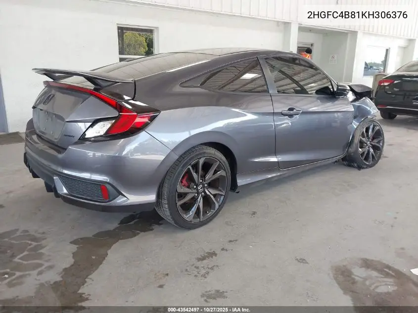 2HGFC4B81KH306376 2019 Honda Civic Sport
