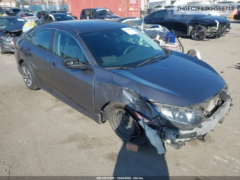 2HGFC2F63KH566713 2019 Honda Civic Lx